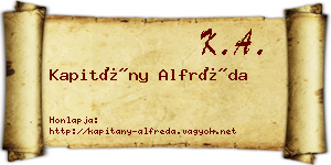 Kapitány Alfréda névjegykártya